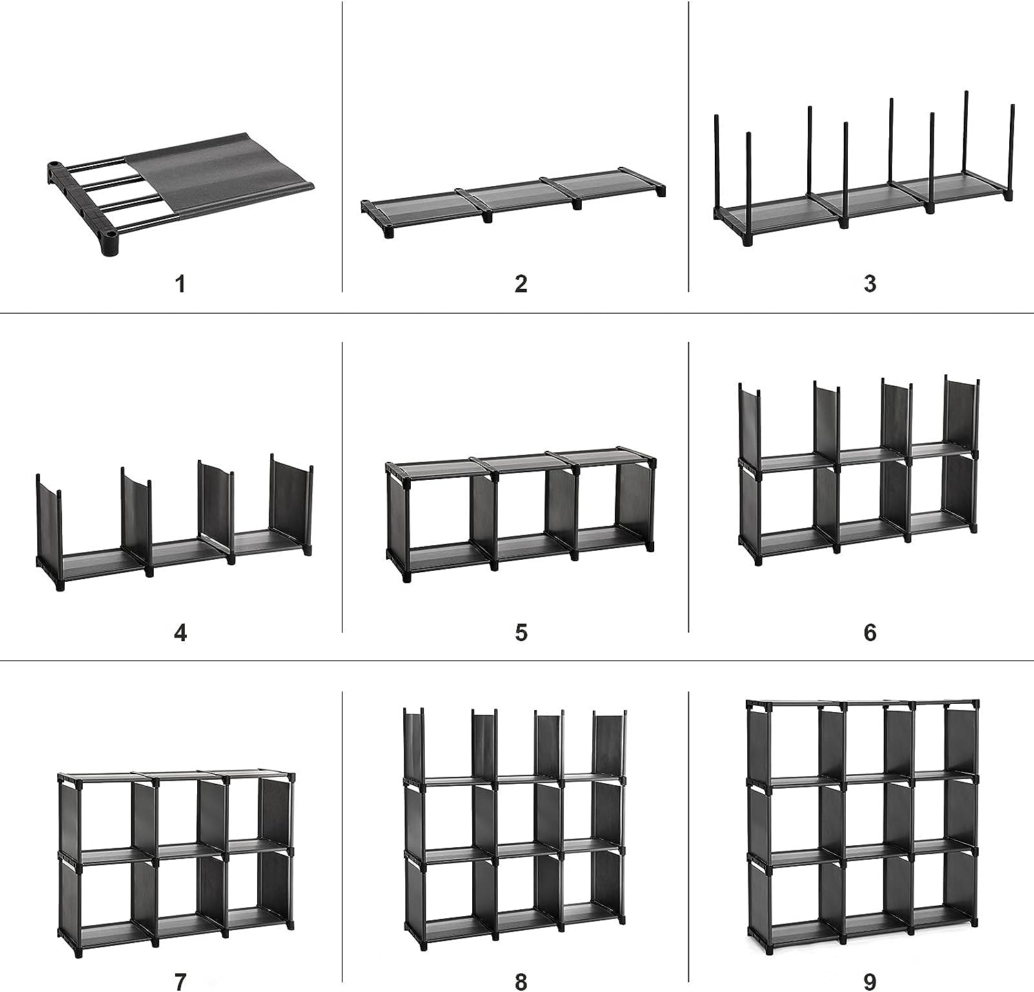 Estantería Modular 9 Cubos Negra