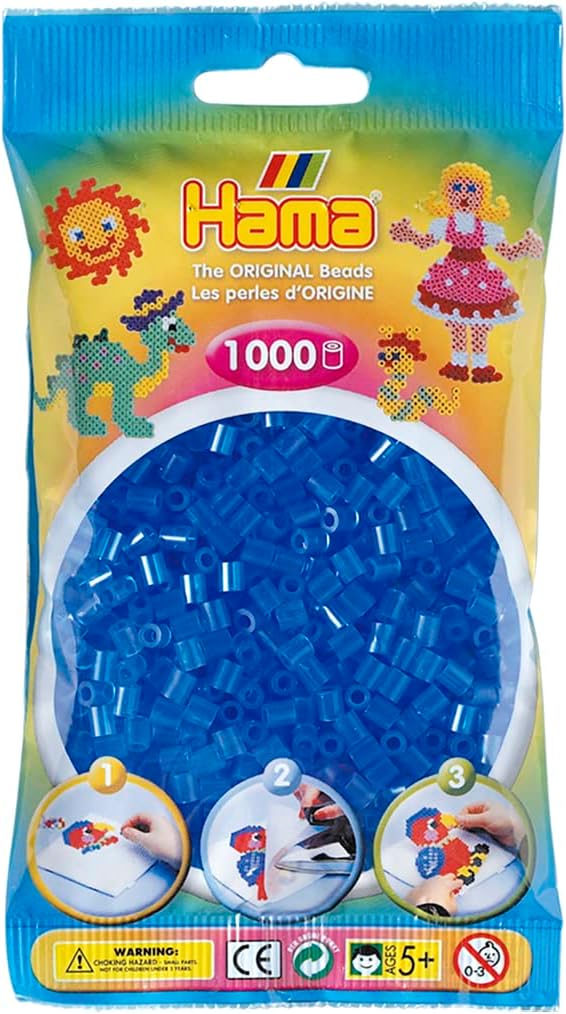 Perlas azules transparentes 1000