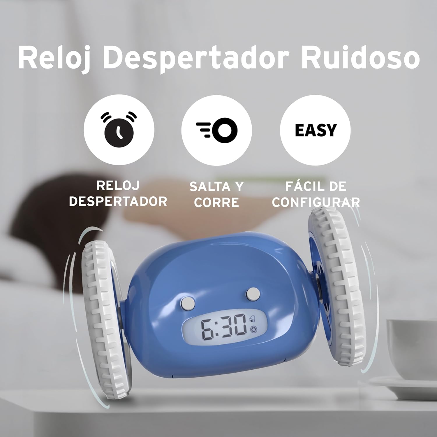Reloj Despertador Móvil Azul