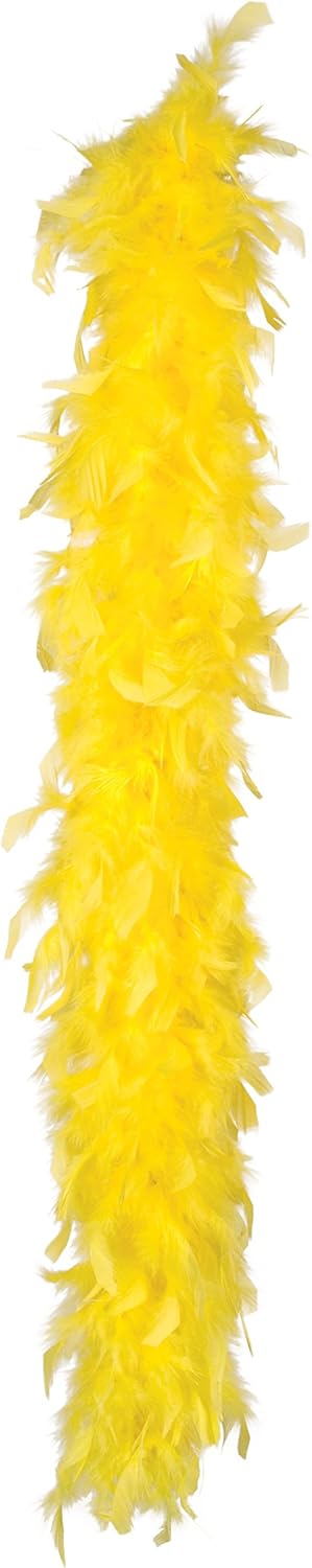 Boa de plumas amarilla 180 cm