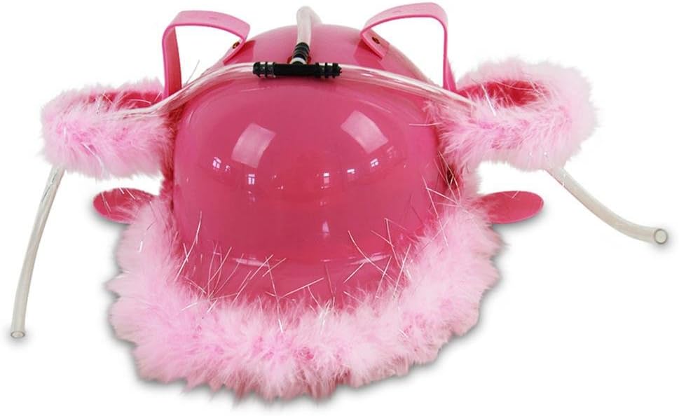 Casco Rosa con Plumas