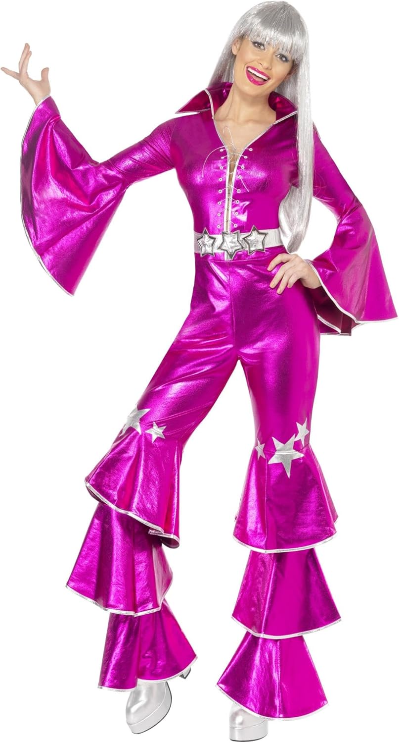 Disfraz de baile años 70 rosa