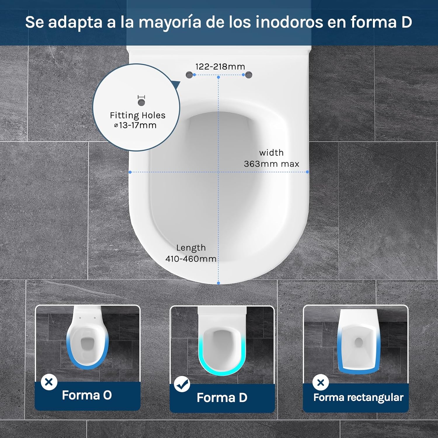 Tapa WC Antibacteriana D Cierre Suave