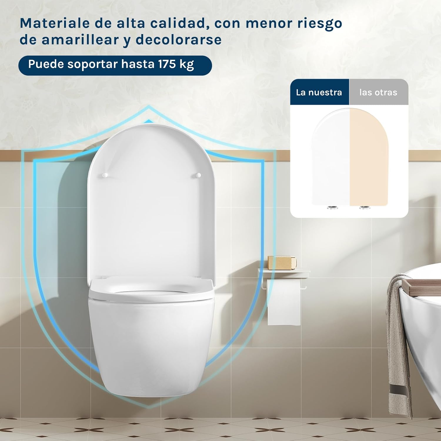 Tapa WC Antibacteriana D Cierre Suave