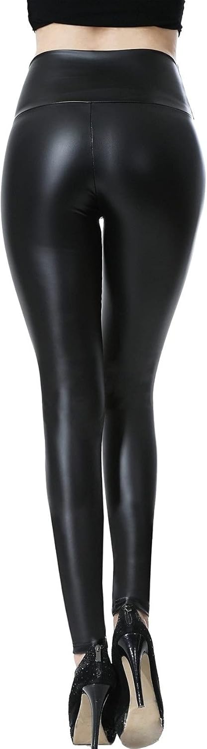 Leggings Mujer PU Cuero Alta