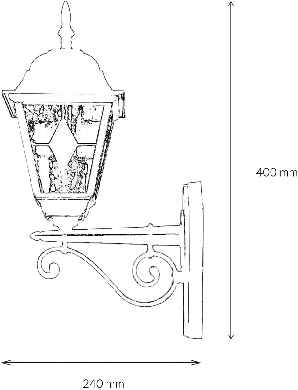 Aplique exterior Tiffany dorado