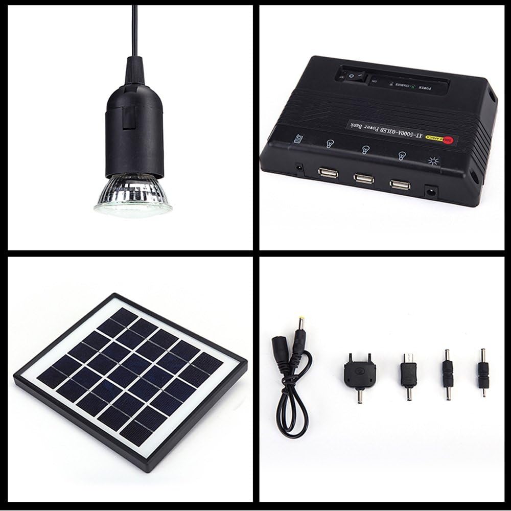 Kit solar LED para hogar y camping