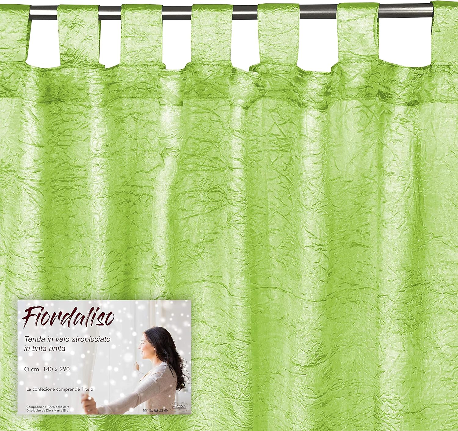 Cortina Fiordaliso Verde 140x290