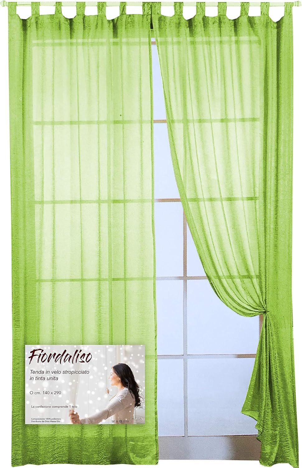Cortina Fiordaliso Verde 140x290