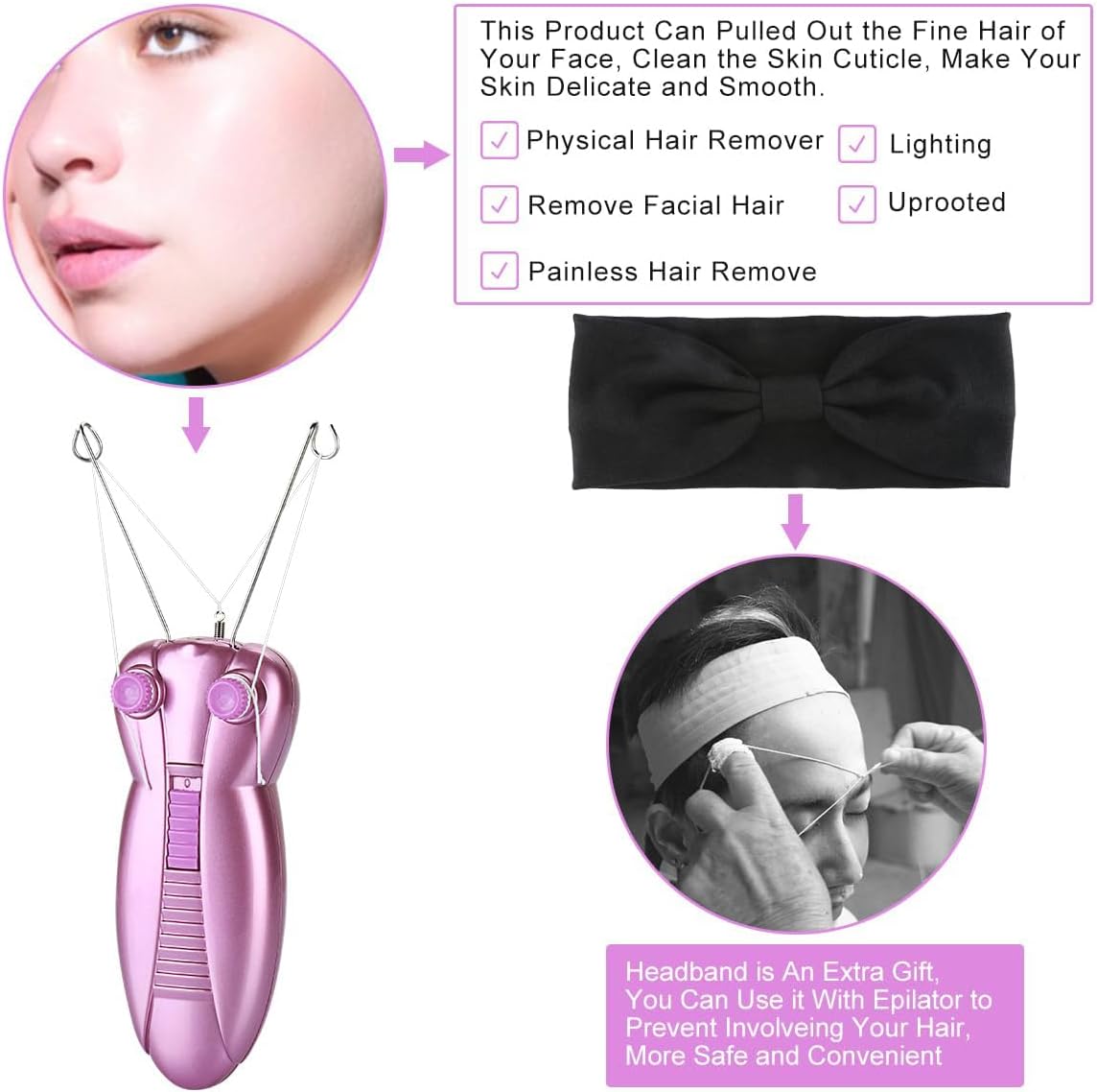 Electroestimulador facial rosa