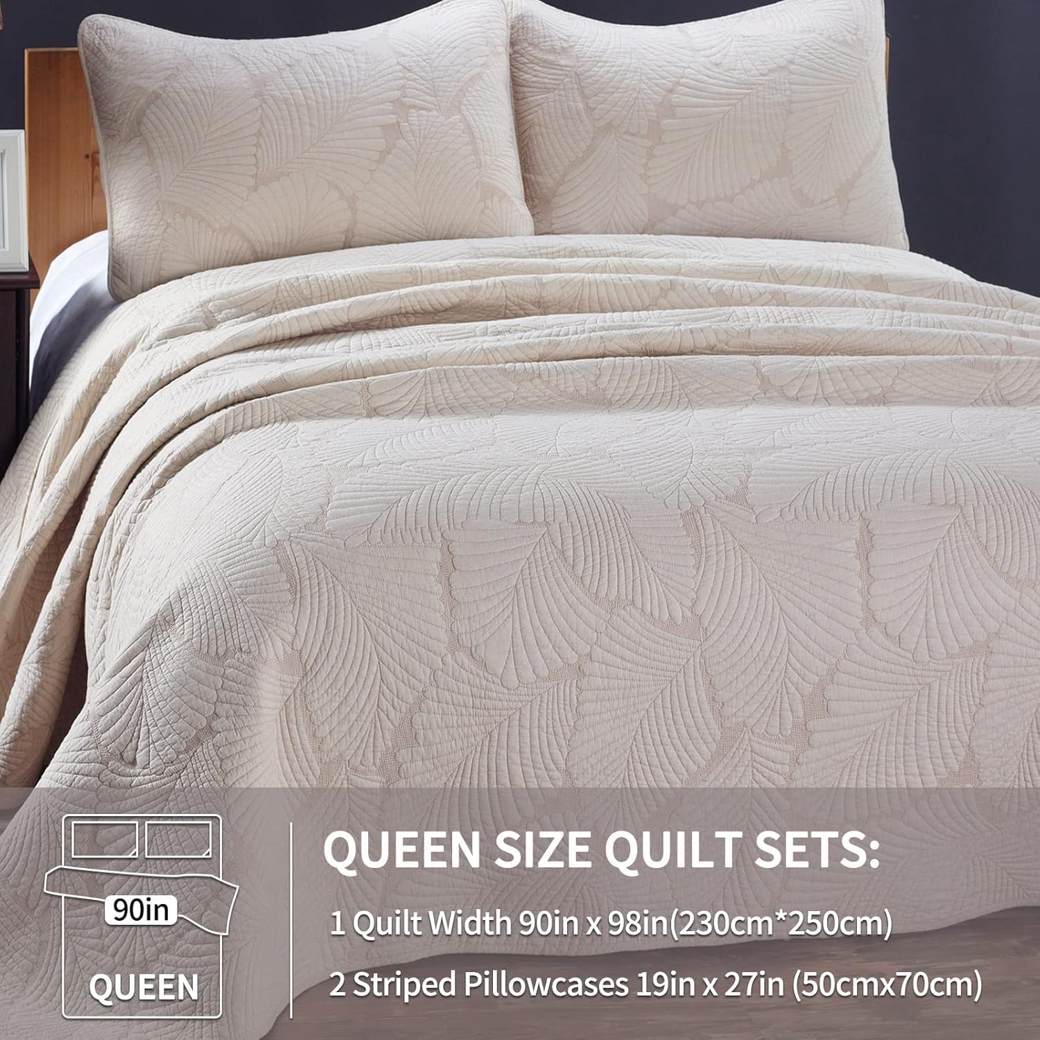 Colcha Bouti Beige 150 cm 220x240
