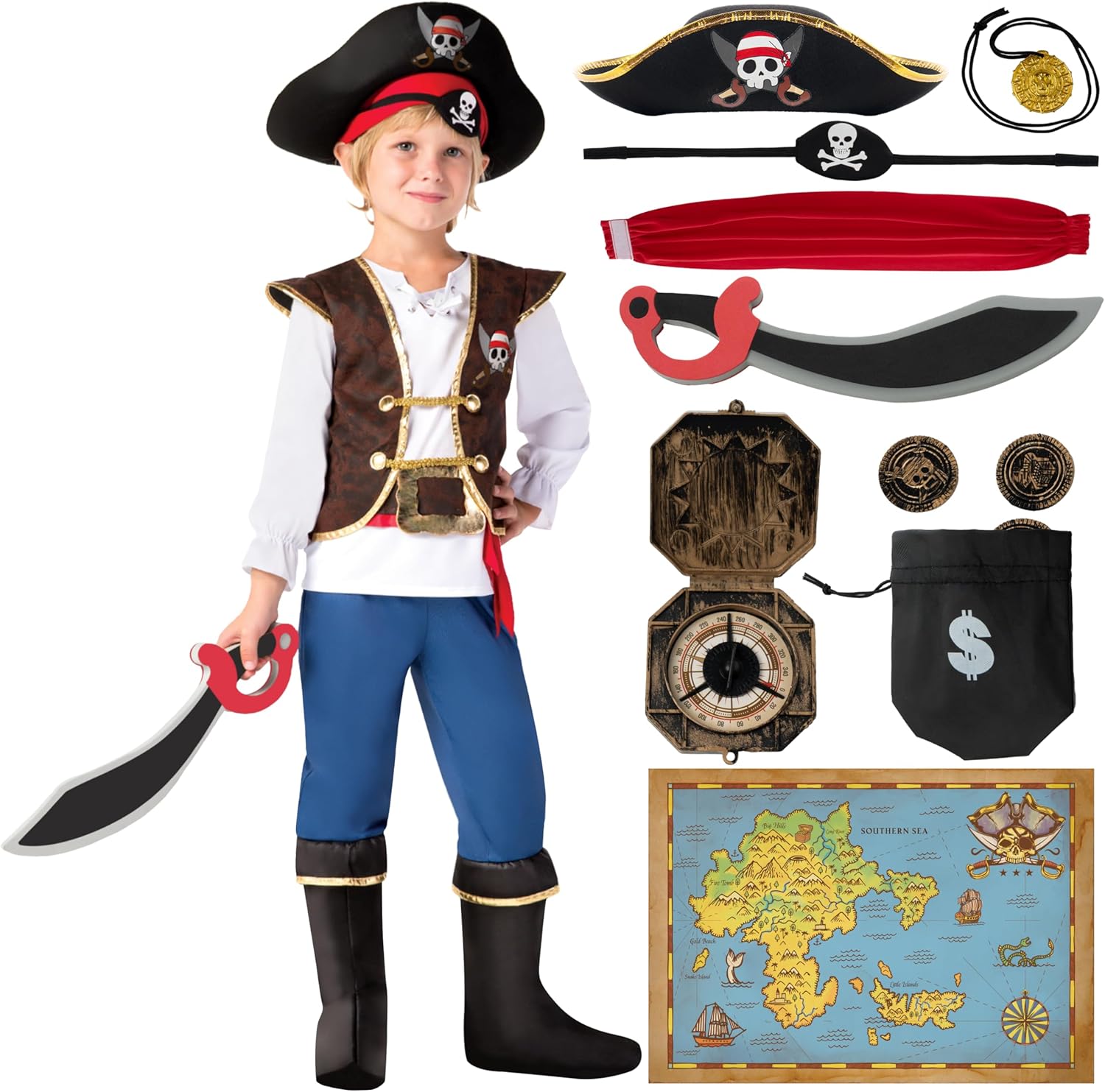 Disfraz de pirata lujo niño