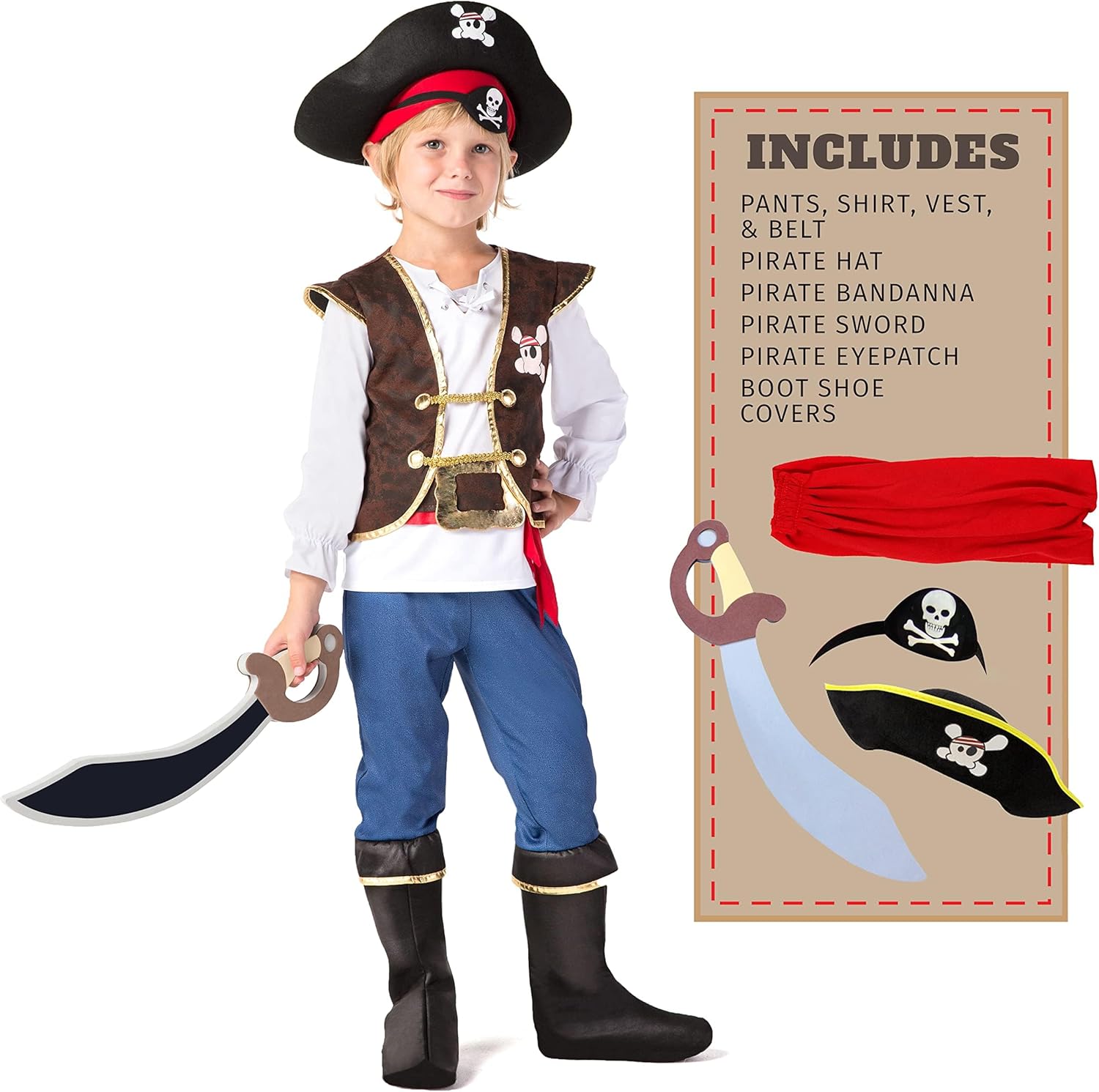 Disfraz de pirata lujo niño