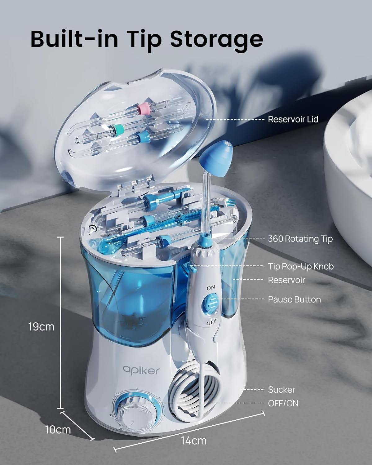 Irrigador Dental Profesional 8 Boquillas