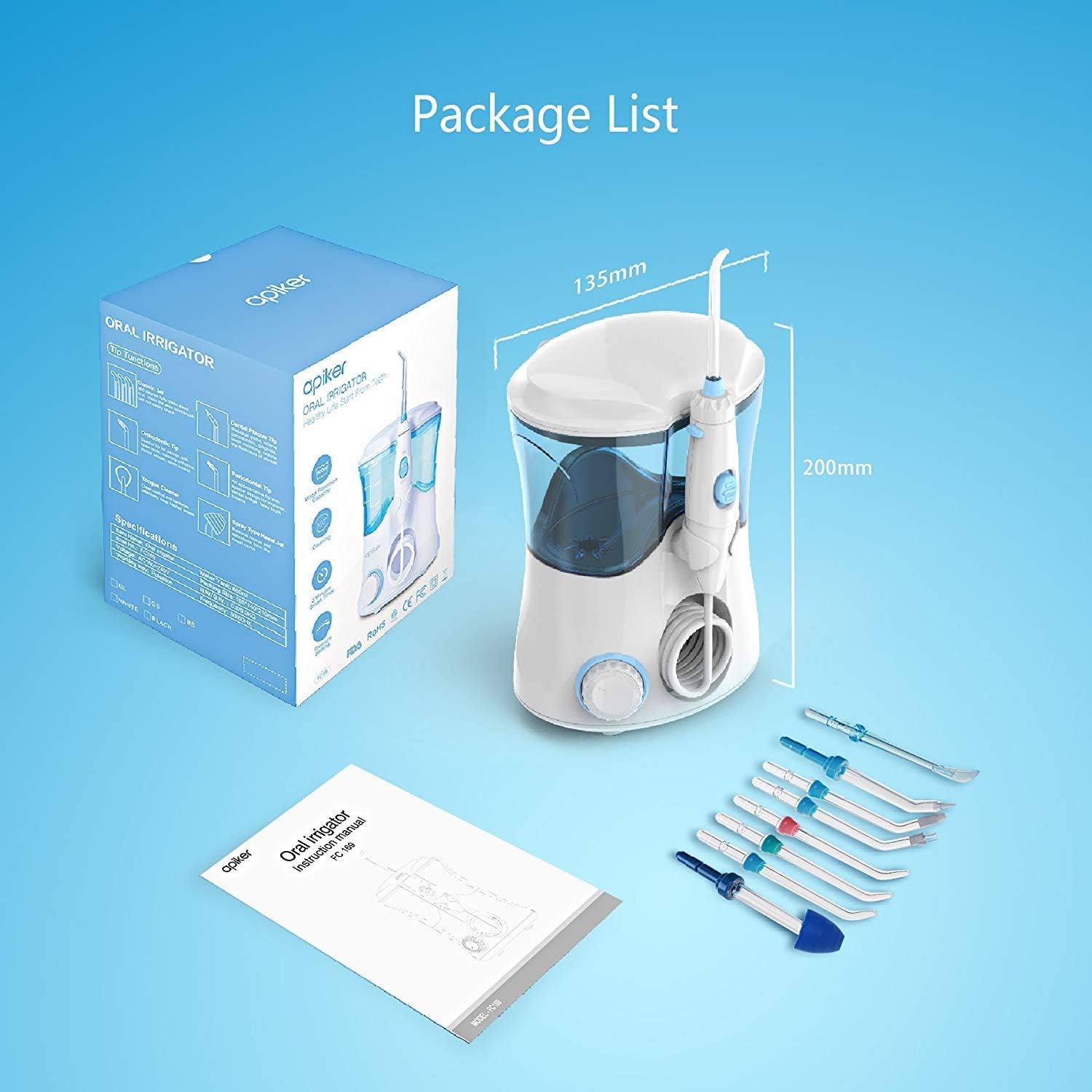Irrigador Dental Profesional 8 Boquillas