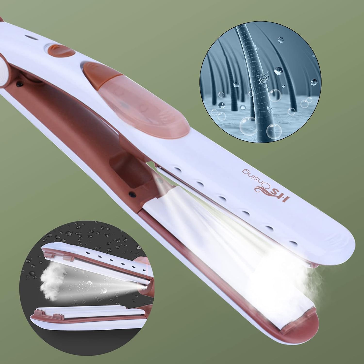 Plancha 2-en-1 para cabello