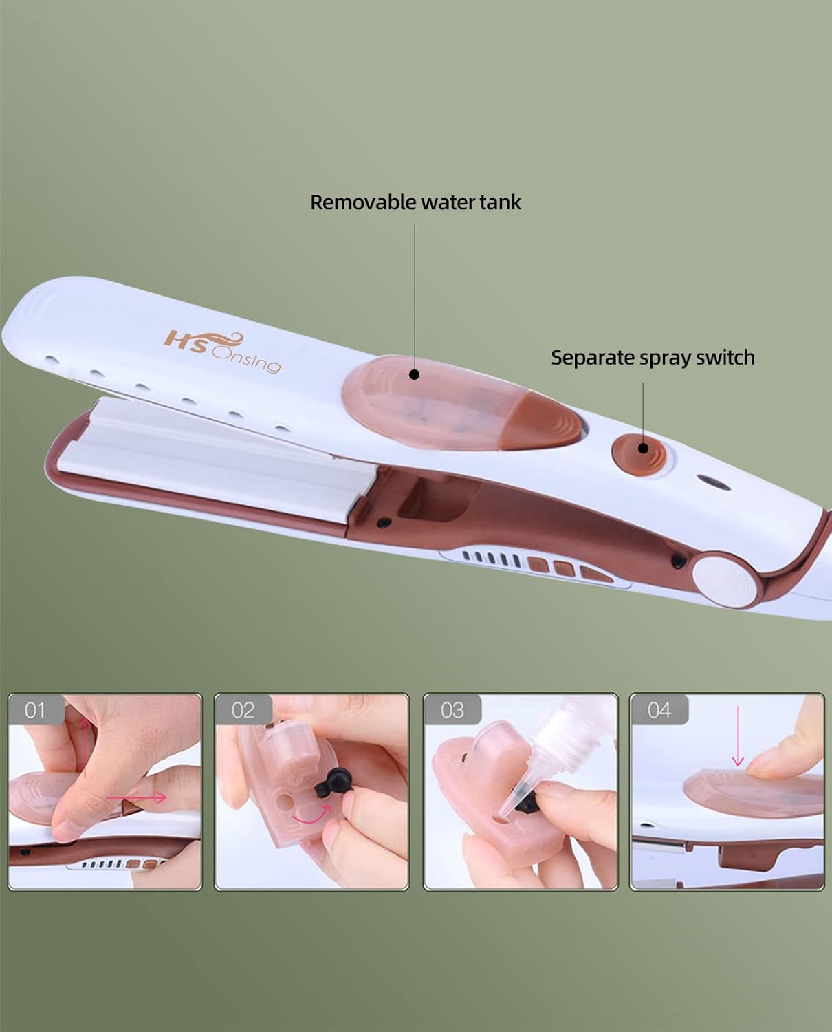 Plancha 2-en-1 para cabello