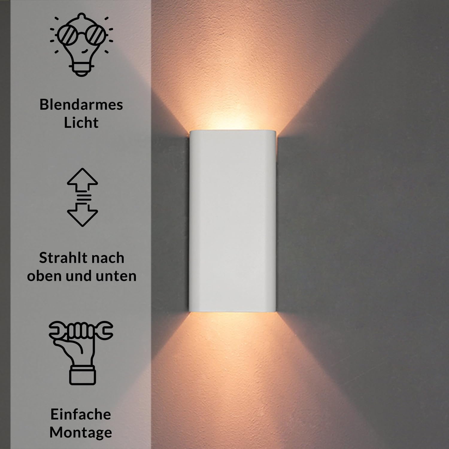 Aplique de pared GU10 blanco