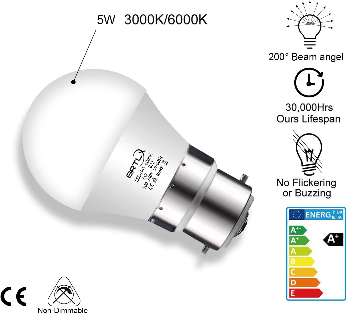 Bombilla LED G45 4 Unidades