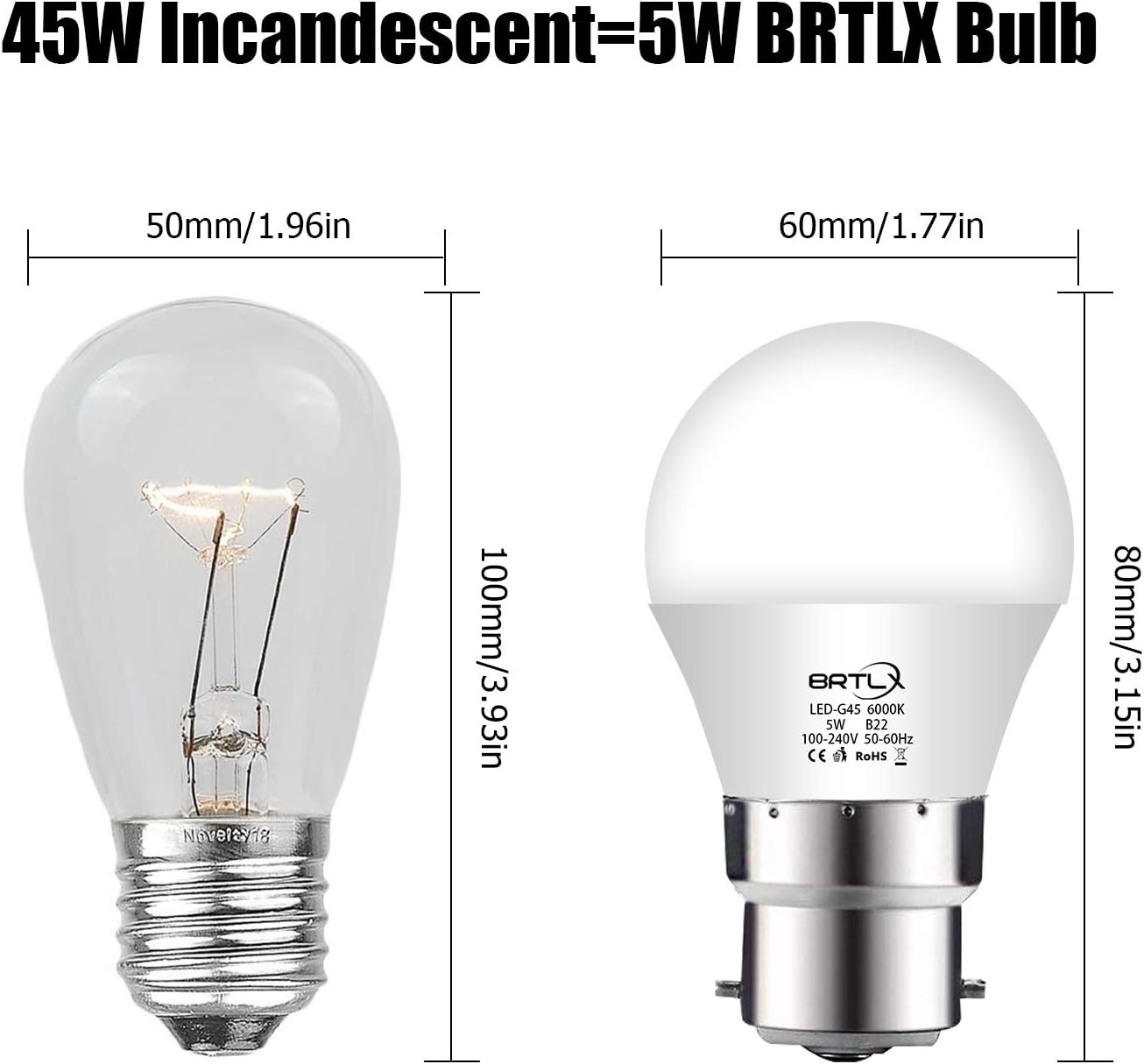 Bombilla LED G45 4 Unidades