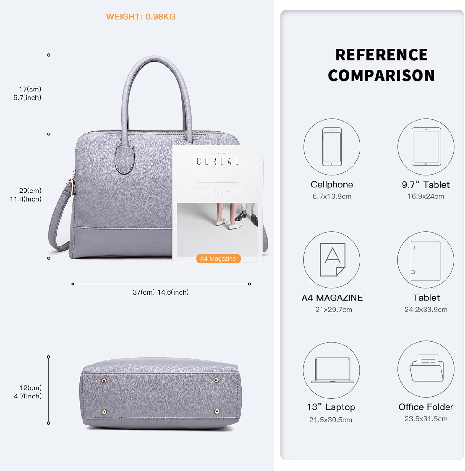 Bolso Tote Mujer Cuero Sintético