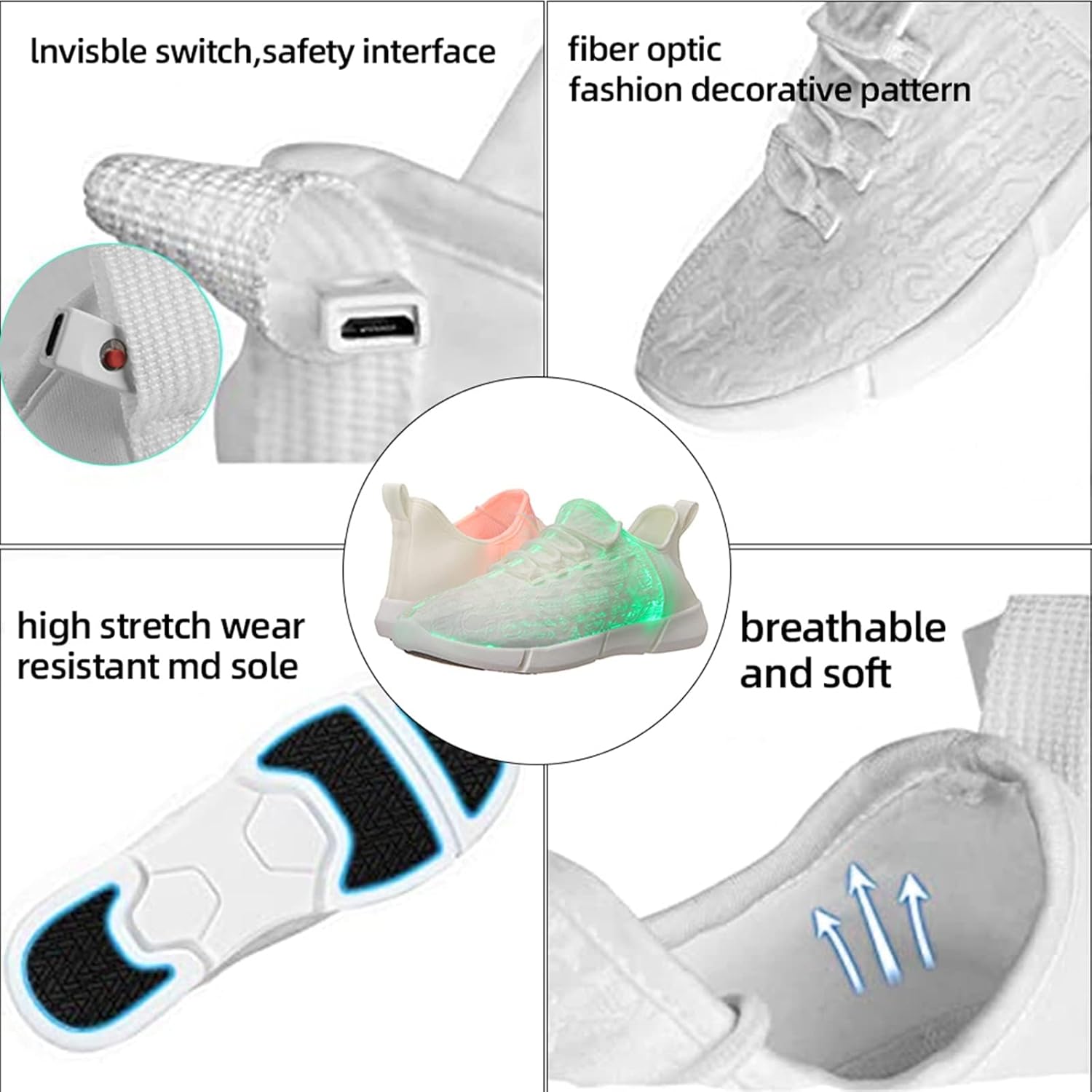 Zapatillas LED 7 Colores USB