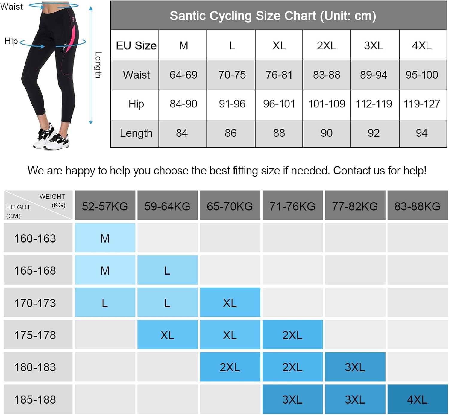 Culote de ciclismo Santic mujer