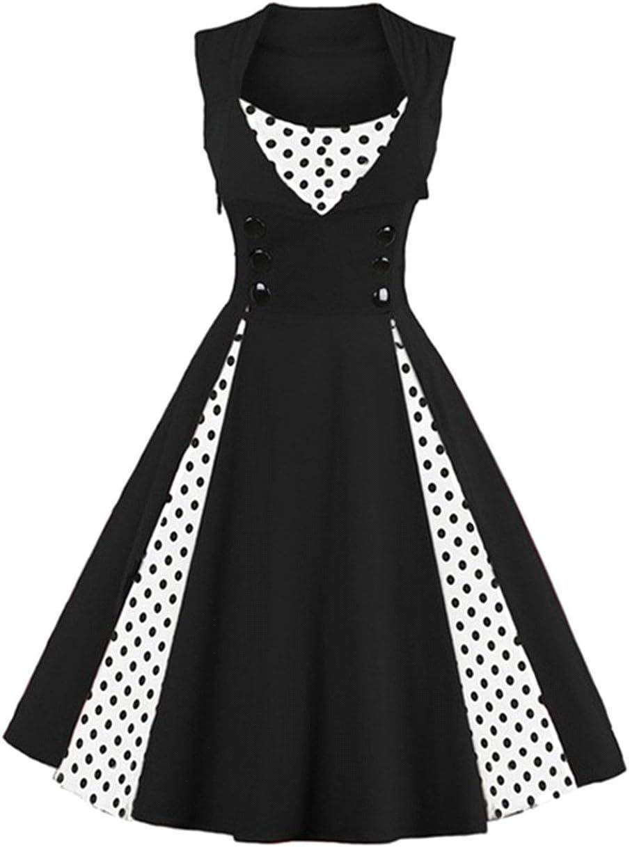 Vestido Vintage A-Línea Lunares