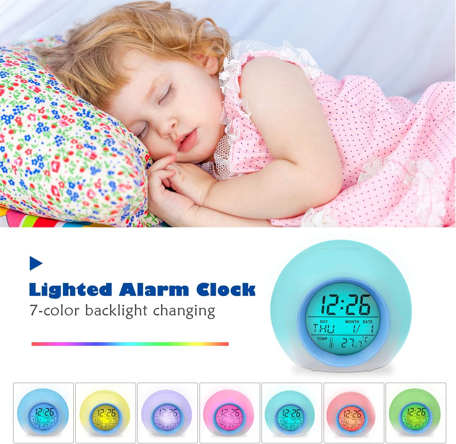Despertador LED Colorido para Niños