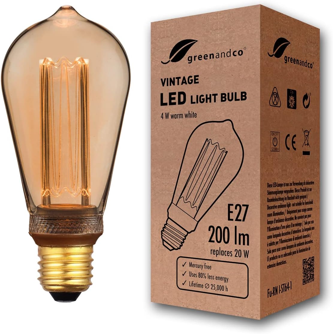 Bombilla LED Vintage E27 4W