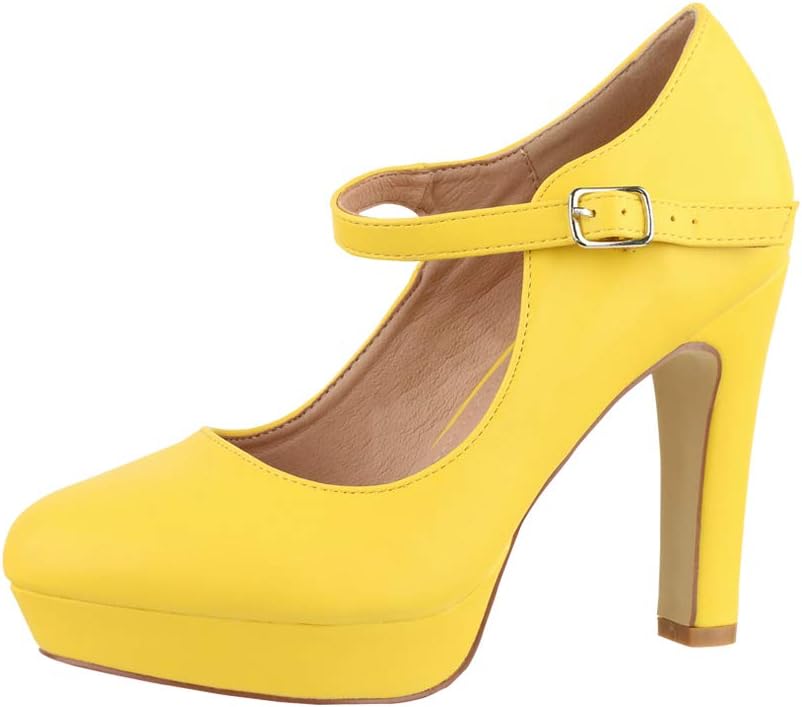 Zapato Tacón Alto Vintage Amarillo
