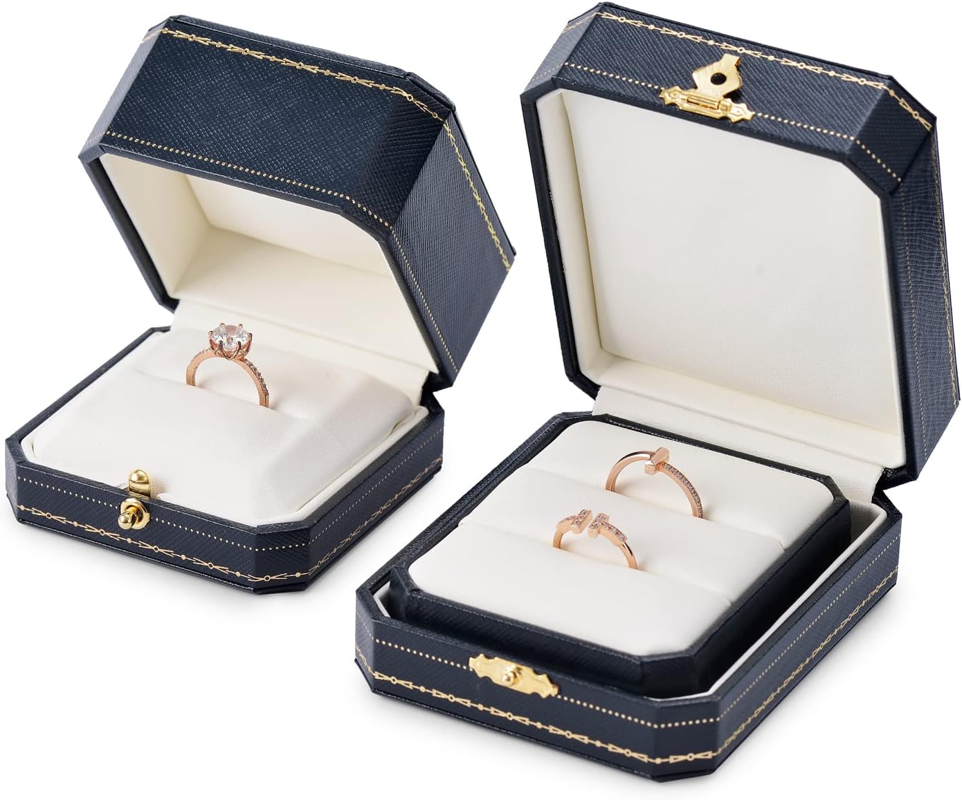 Caja de anillo octogonal Oirlv