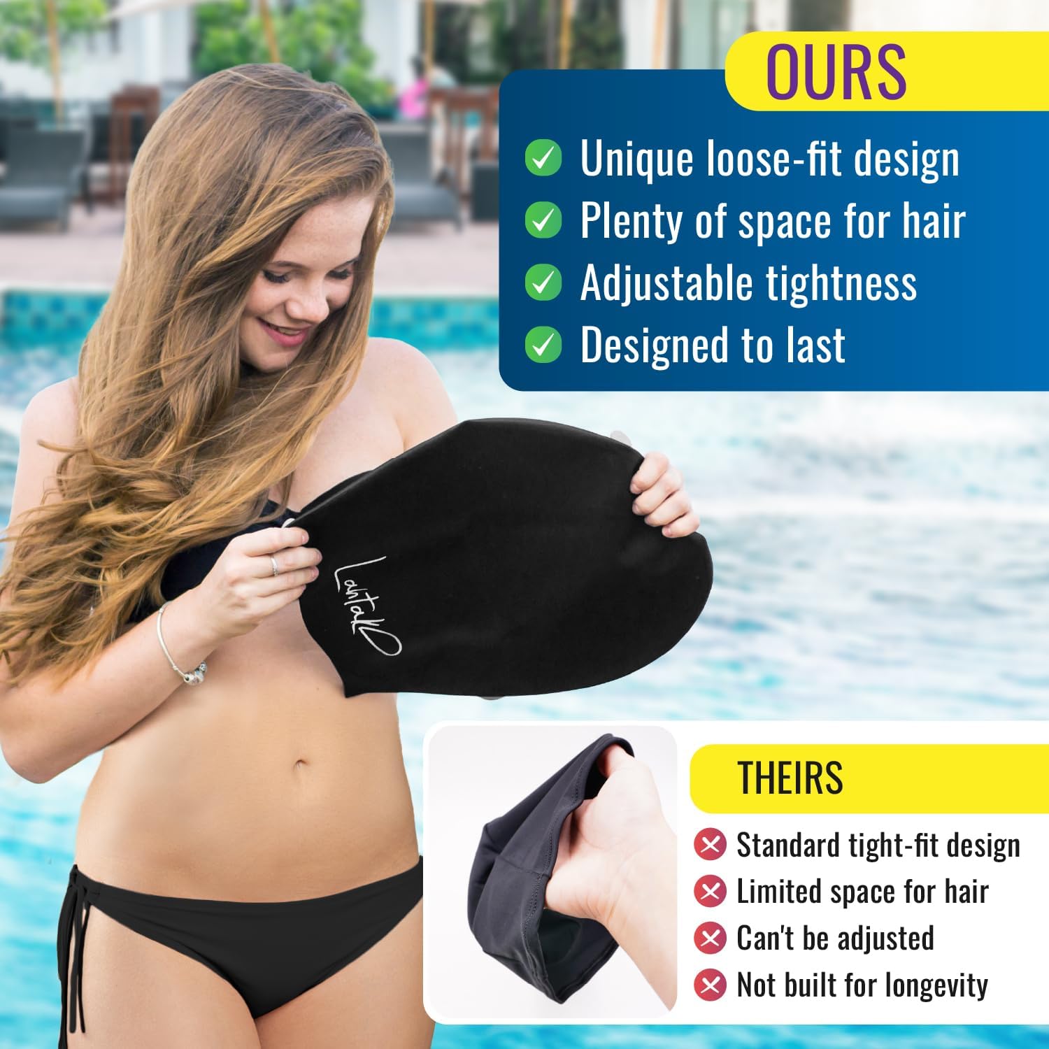 Gorro de natación XL y L