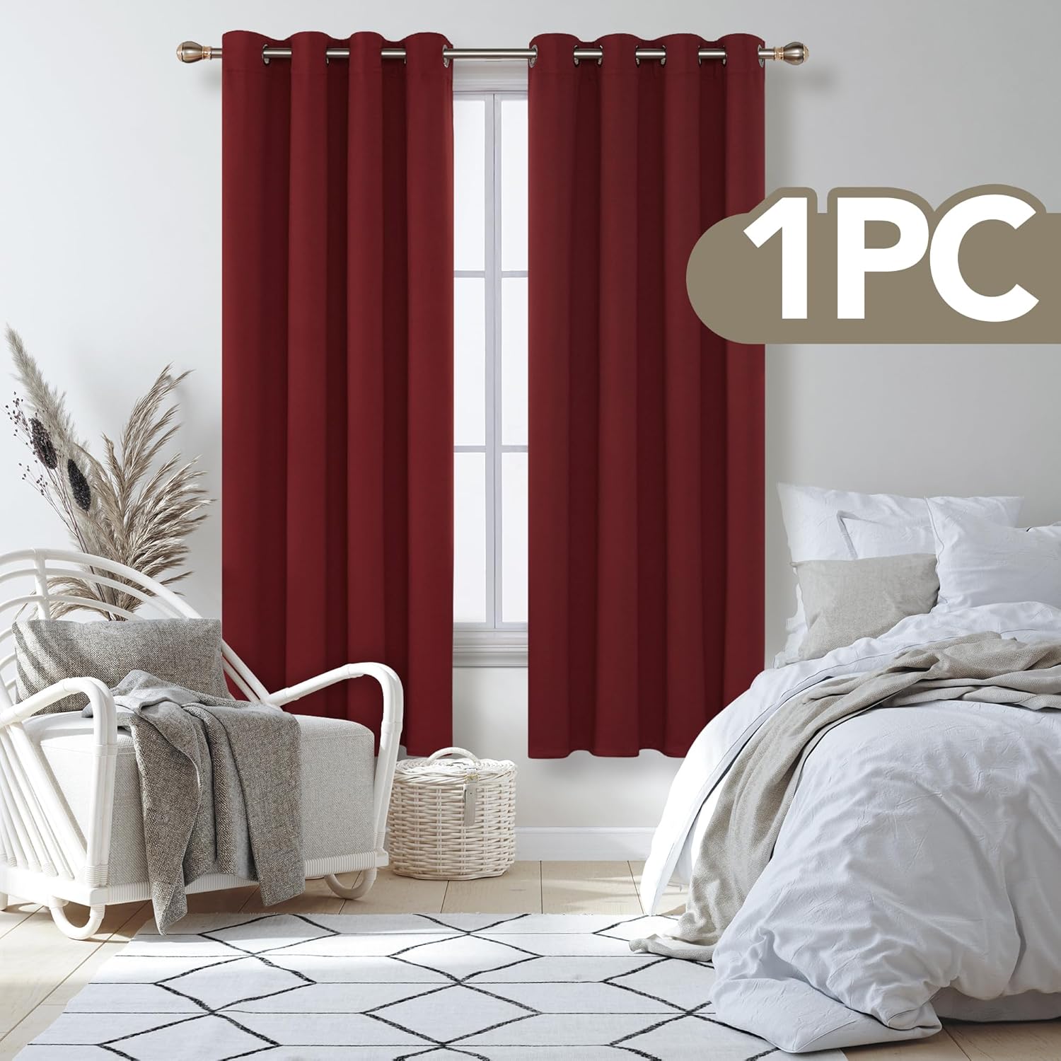 Cortinas Opacas Deconovo Rojo