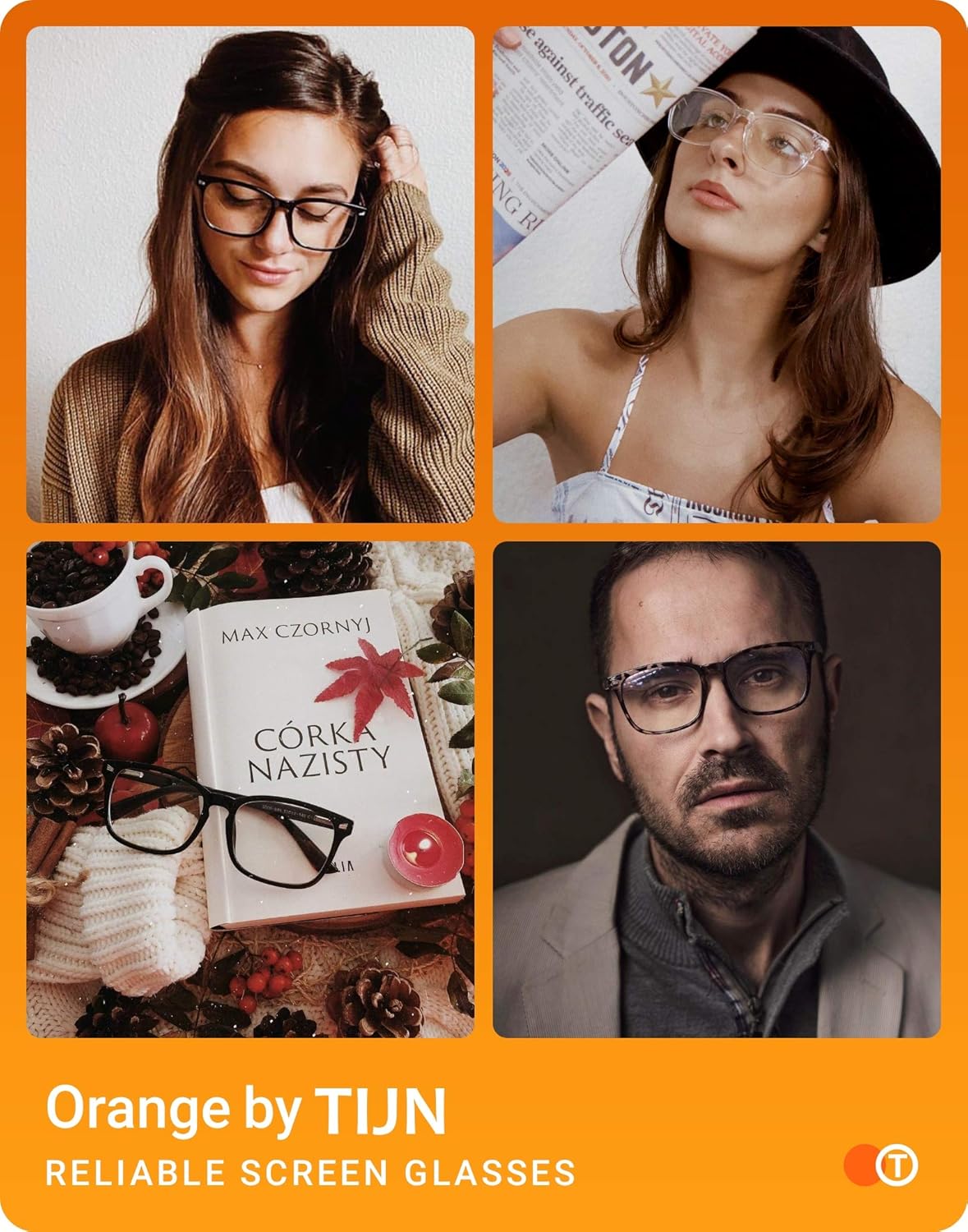 Gafas TIJN: Anti-luz azul cuadradas