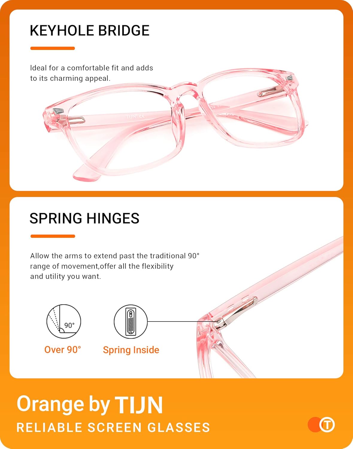 Gafas TIJN: Anti-luz azul cuadradas