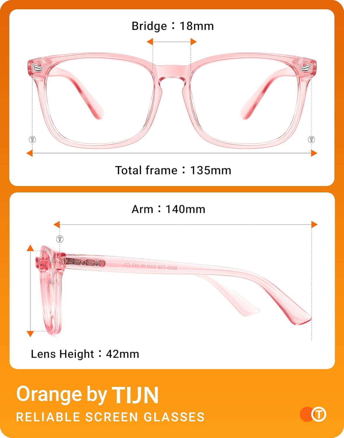 Gafas TIJN: Anti-luz azul cuadradas