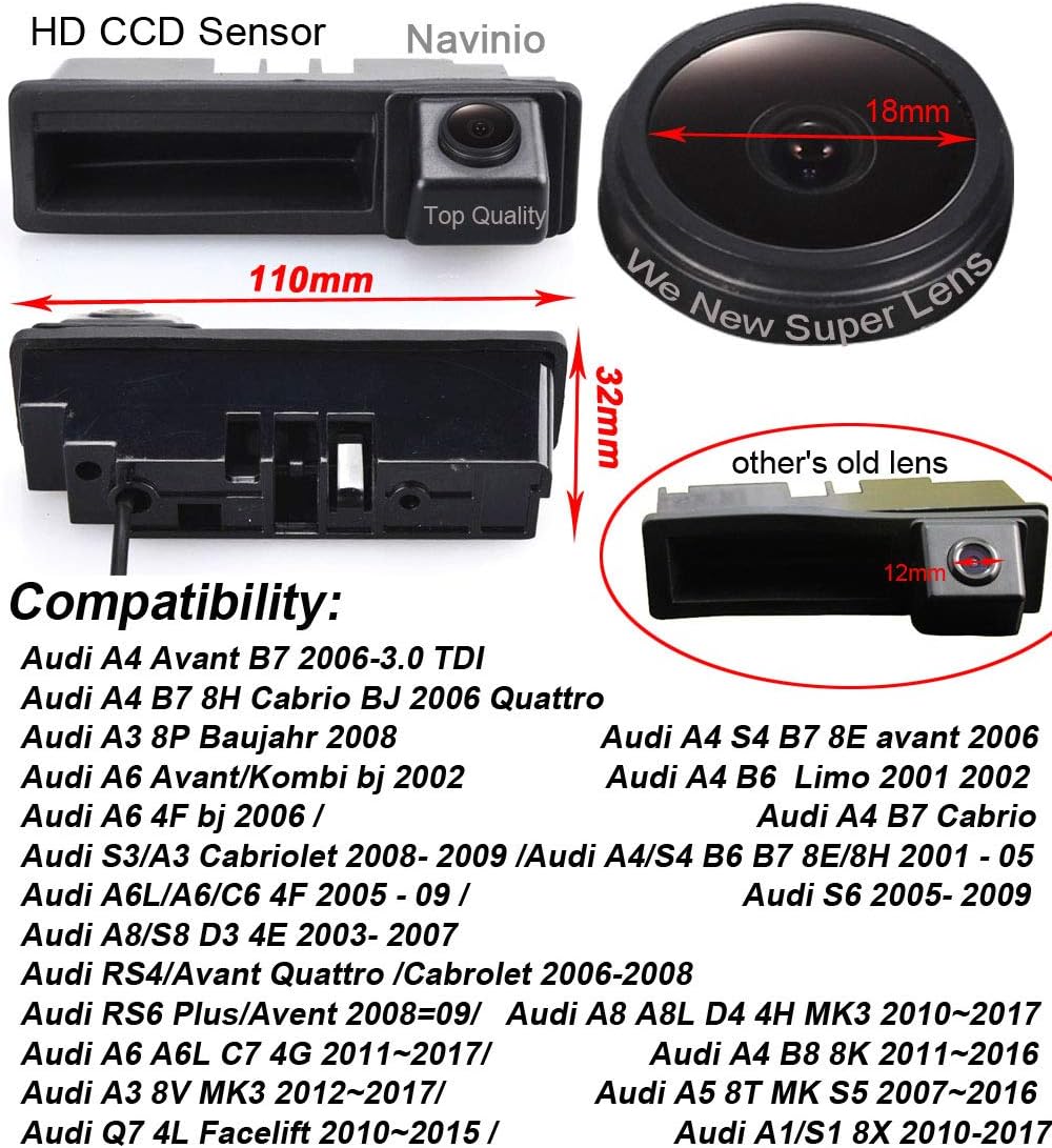 Cámara Reversa 1280x720 para Audi