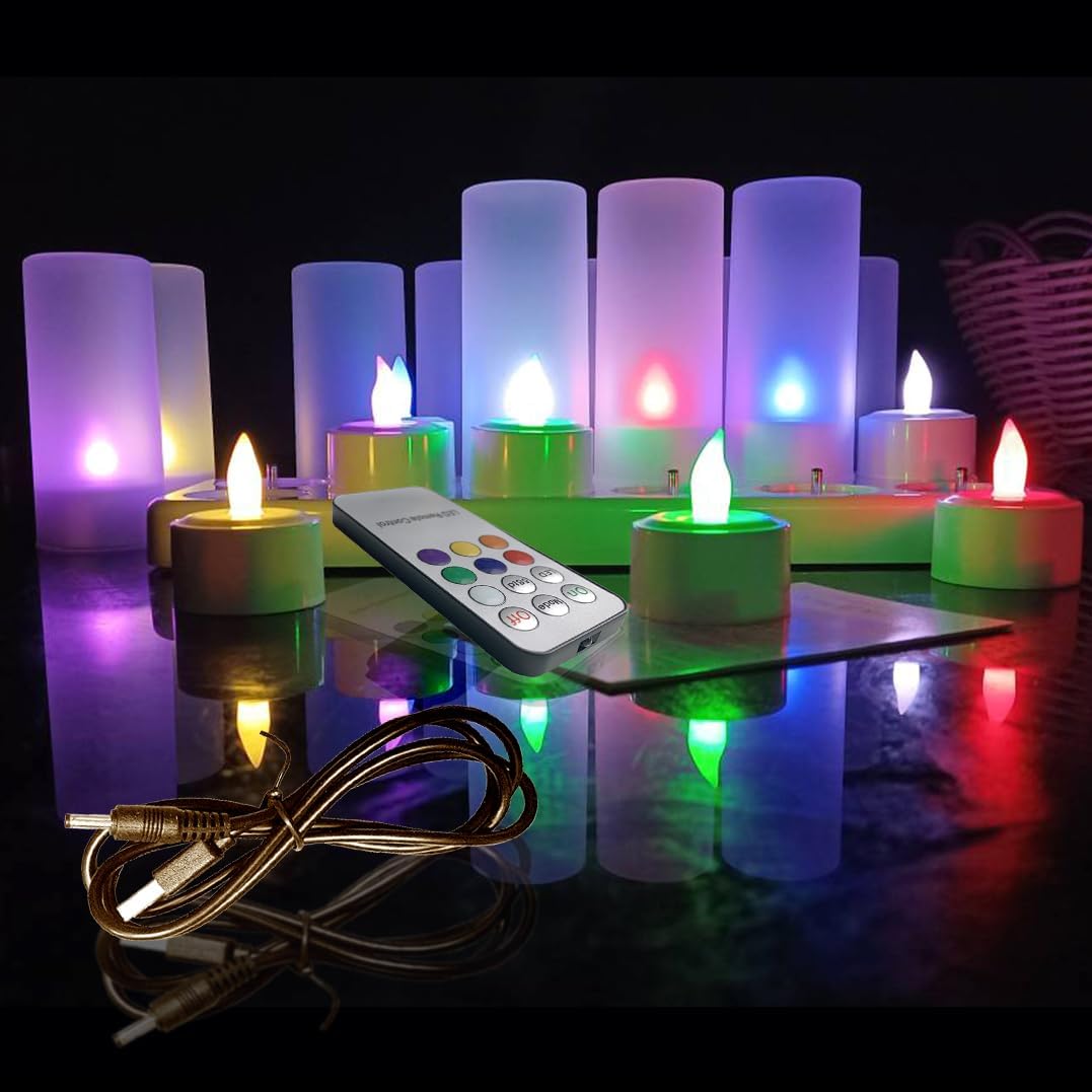 Velas LED recargables 12 unidades