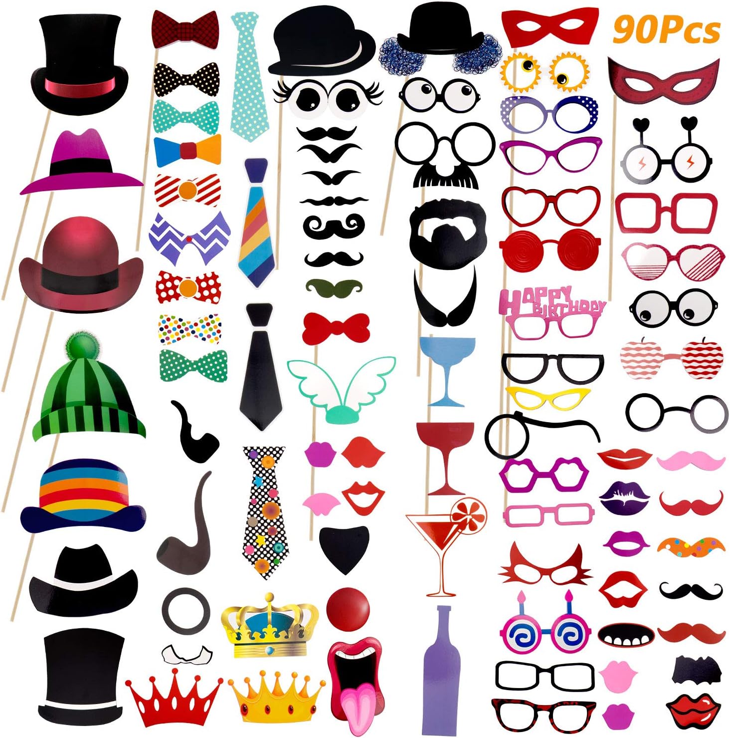 90 Pcs Atrezzo Photo Booth