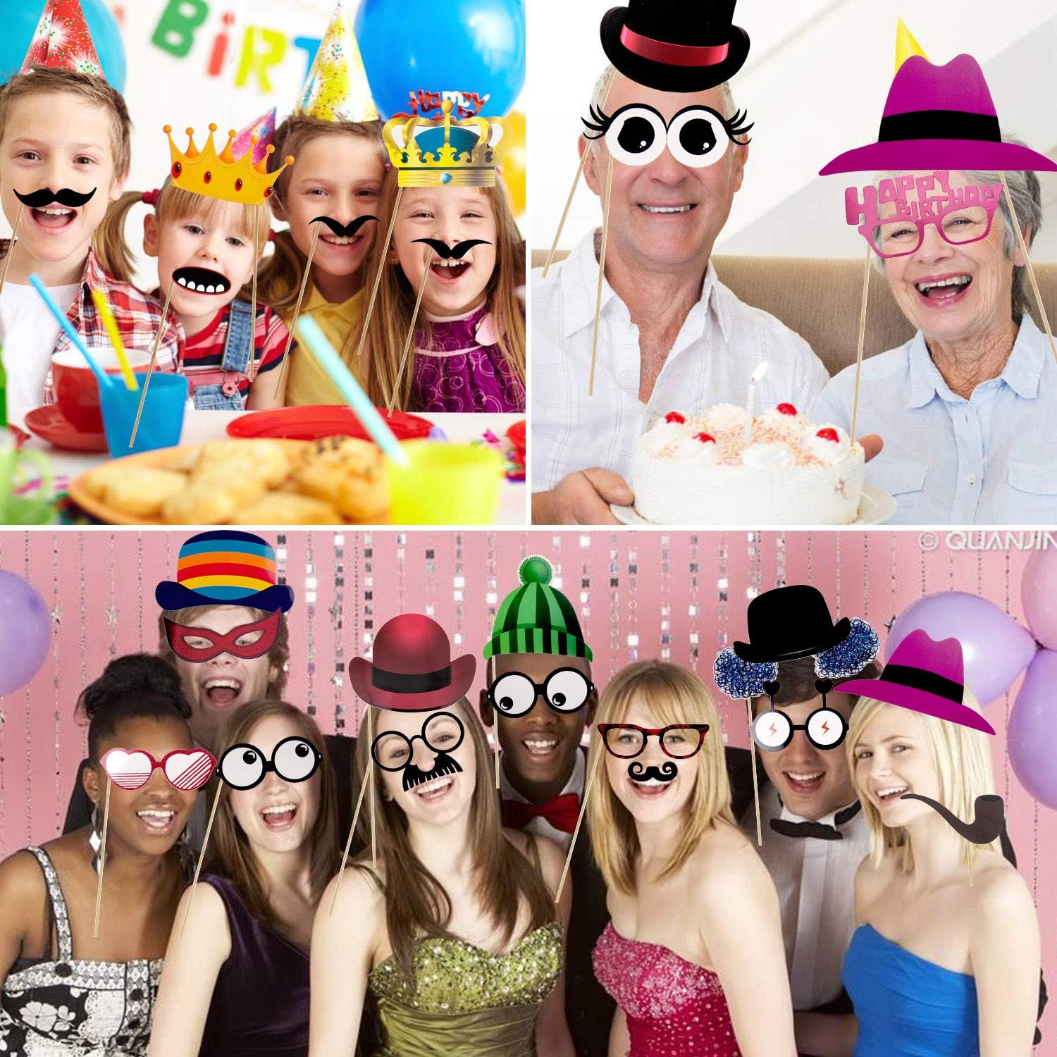 90 Pcs Atrezzo Photo Booth