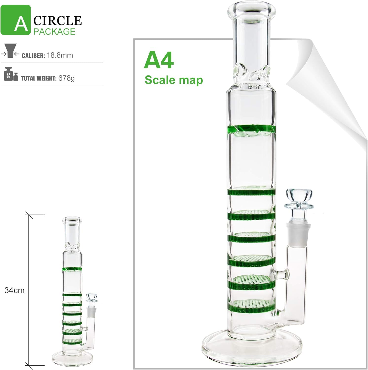 Bong Vidrio con Percolador 35cm