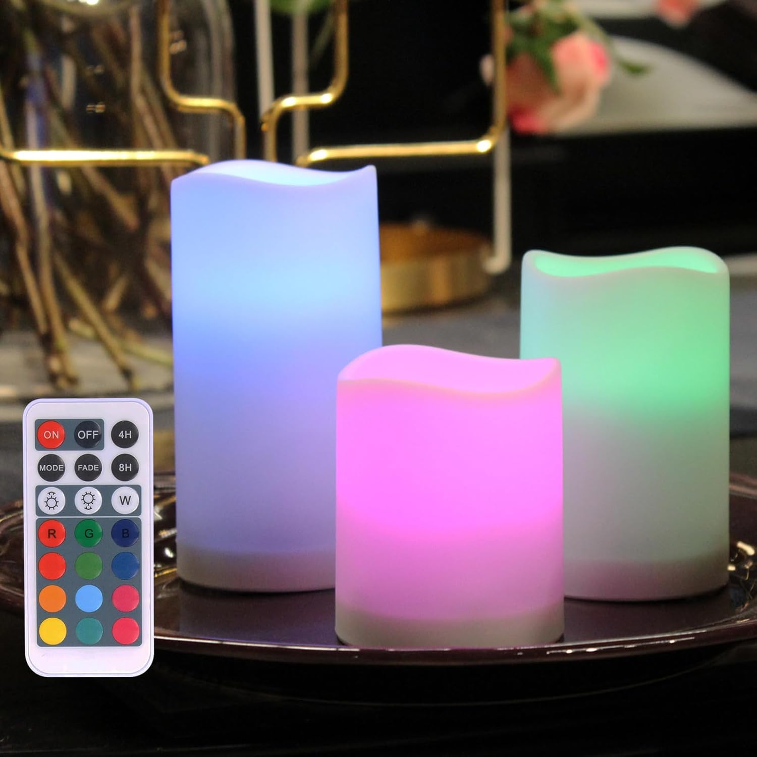 Velas LED de colores con control