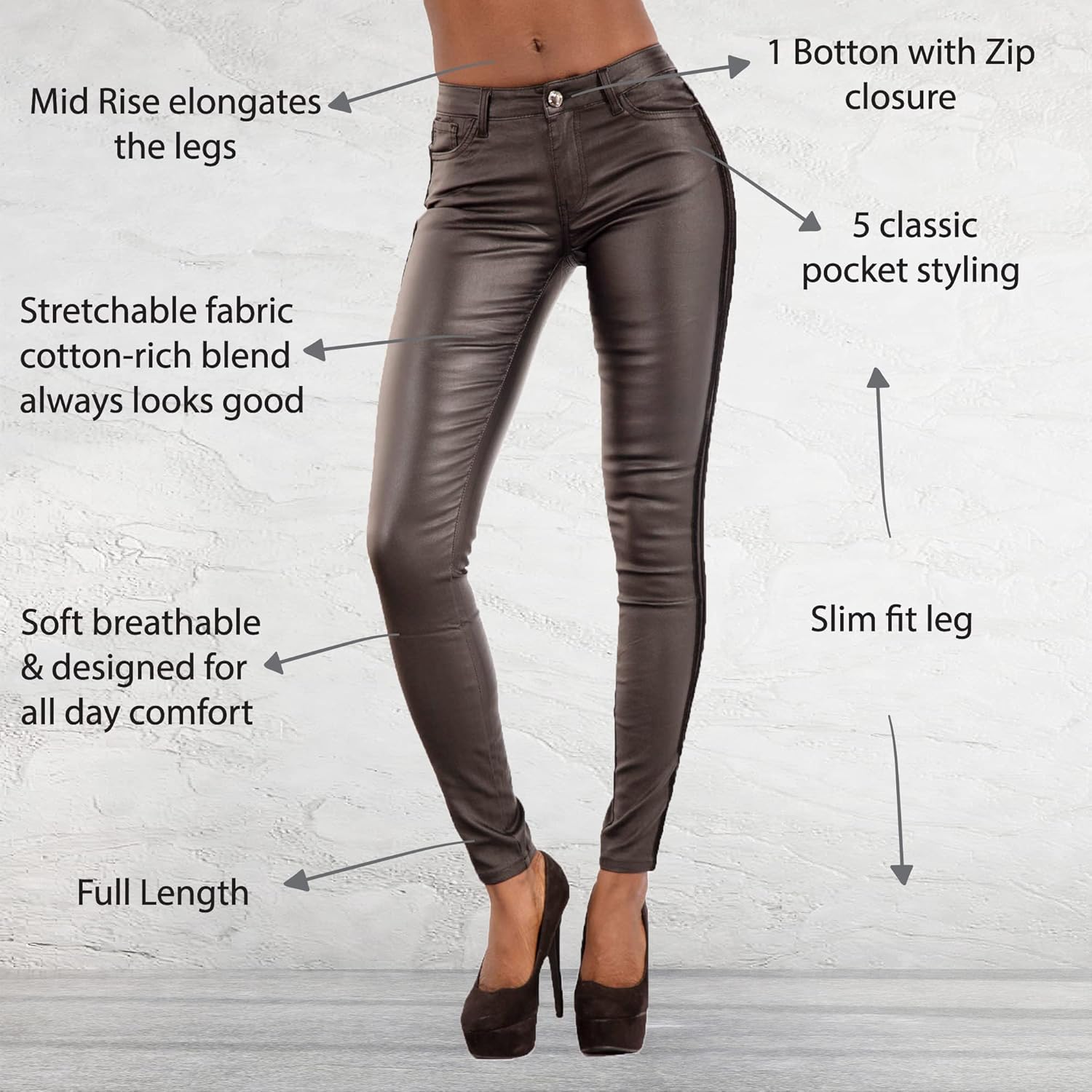 Leggings de cuero Glook mujer
