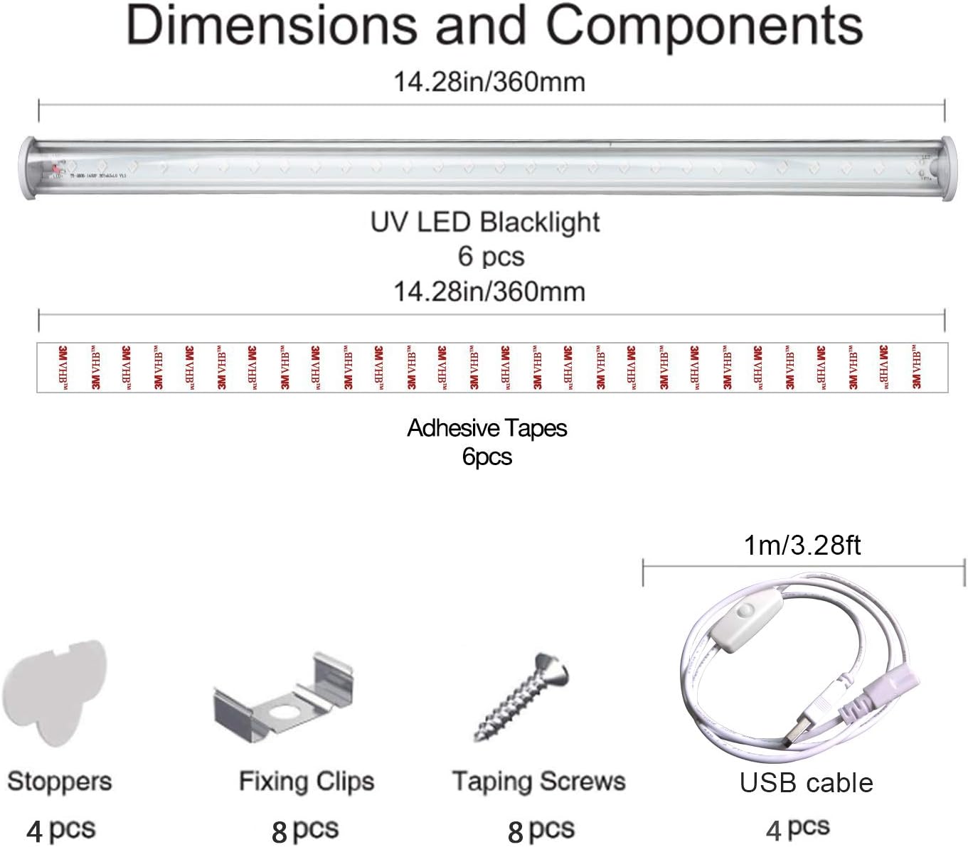 Lámpara UV LED Portátil 6W Pack 4
