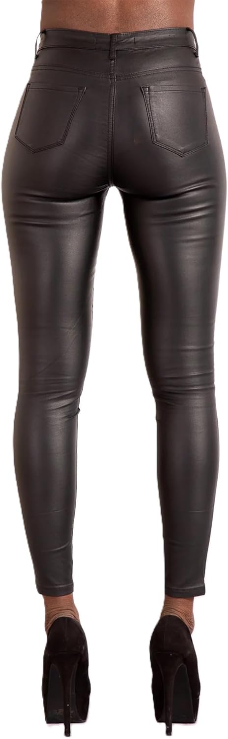 Leggings PU Mujer Cintura Alta