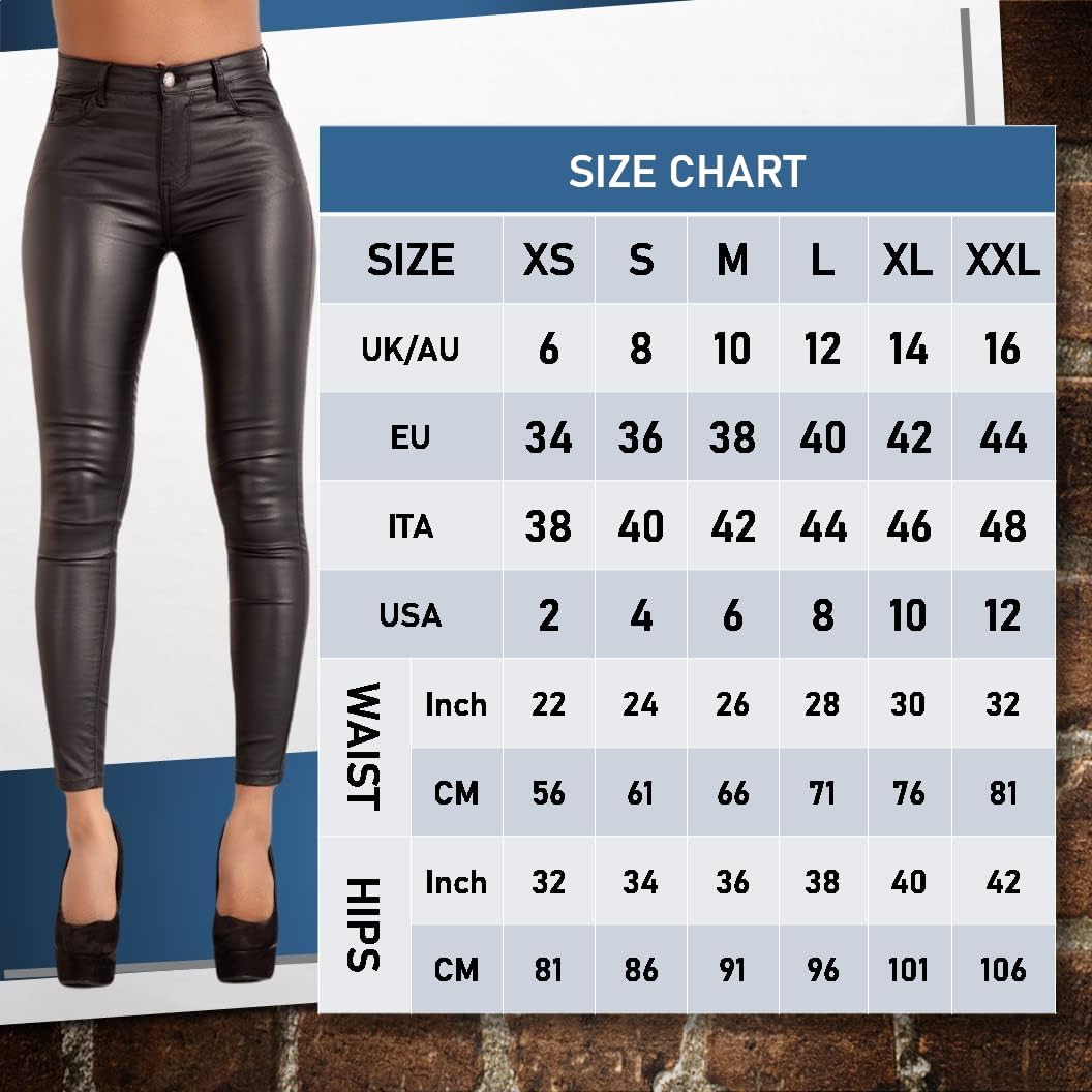 Leggings PU Mujer Cintura Alta