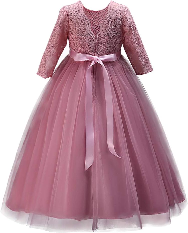 Vestido Princesa Encaje Rosa 9-10