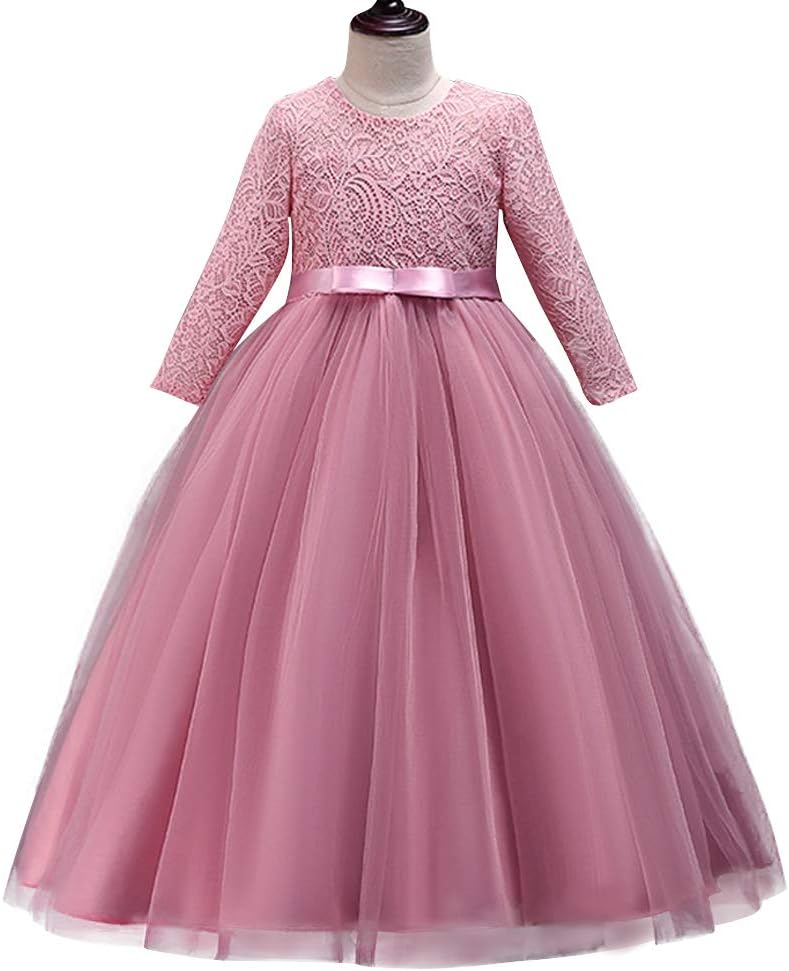 Vestido Princesa Encaje Rosa 9-10