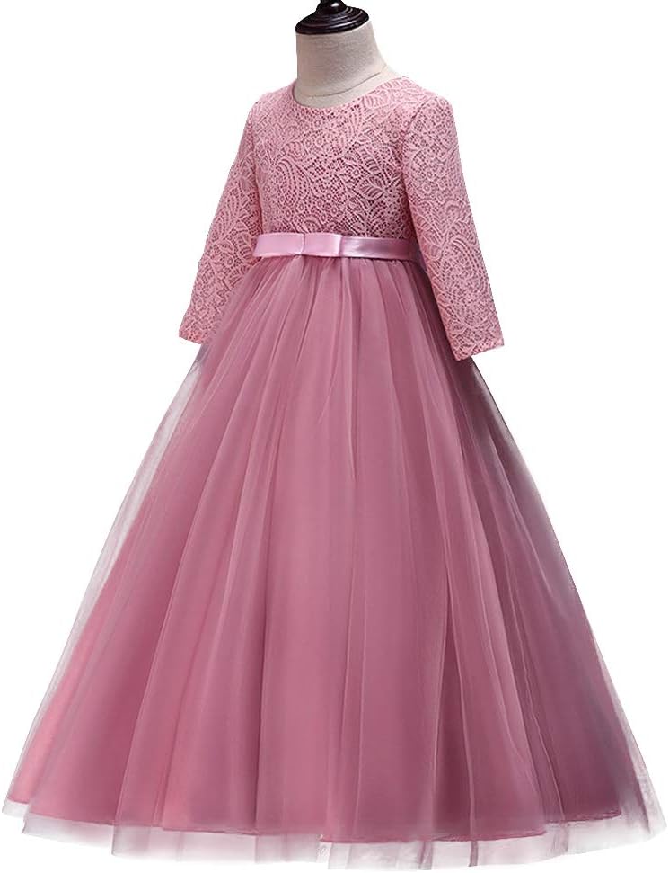 Vestido Princesa Encaje Rosa 9-10
